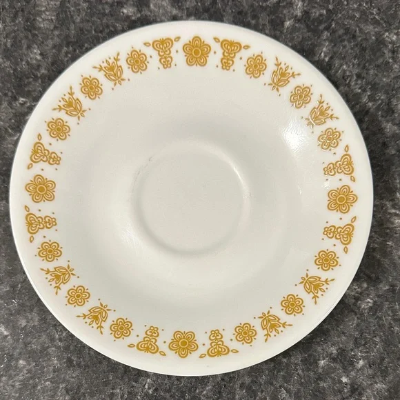 Corelle Vintage Butterfly Gold Hook Handle Cups and Saucers - Picture 5 of 16